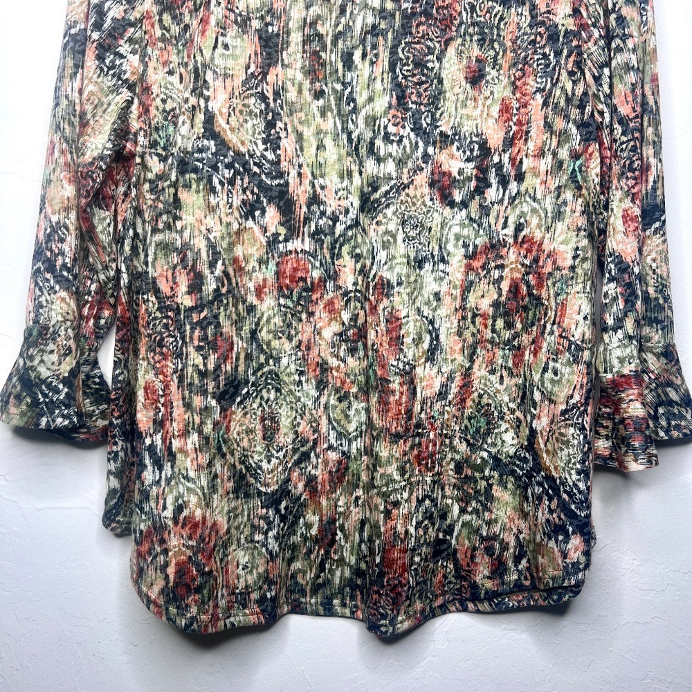 Ruby Rd. Multicolored Top, Green, Gray, Orange - image 3